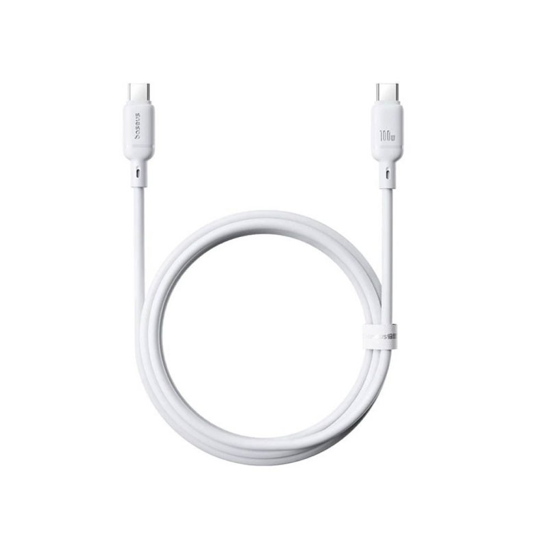 OS-Baseus Silky Series Fast Charging Cable Type-C to Type-C 100W 2m Moon White