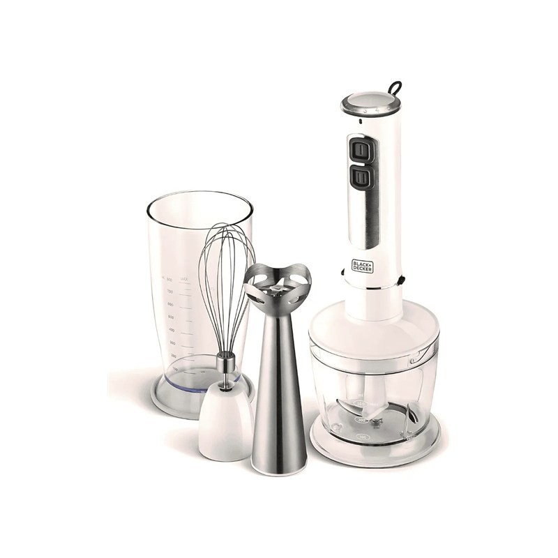 BLACK+DECKER SB4000-B5 4-in-1 400W Hand Blender with Chopper, Whisk and Beaker