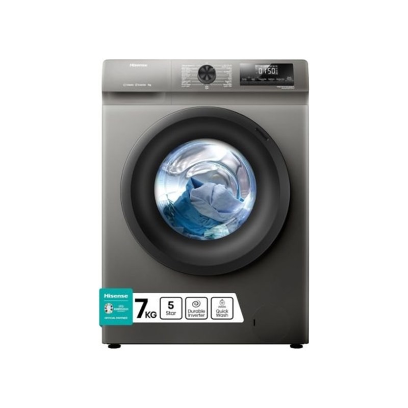 Hisense WFQP7012JT/P 7kg 1200RPM Inverter Steam Front Load Washing Machine Titanium Gray