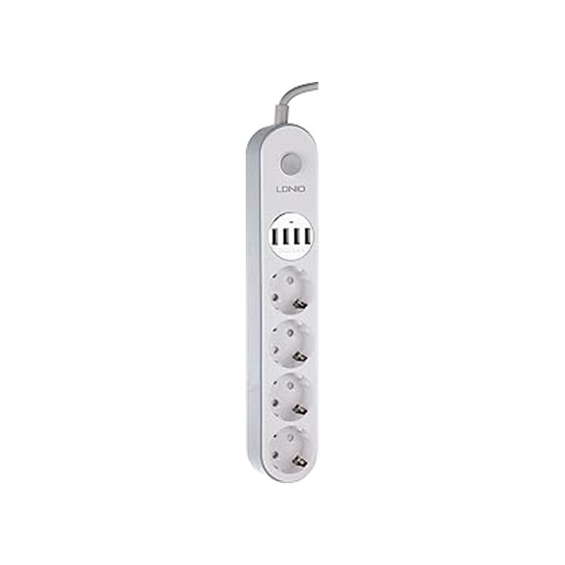 LDNIO SE4432 2500W Power Strip with 4 Sockets & 4 USB Ports 2m