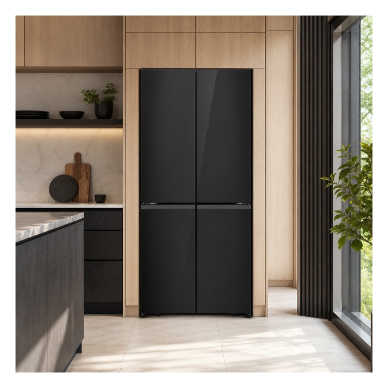 HISENSE RQ5G470SBB3 Four-Door Refrigerator 457L No Frost Inverter- Black Glass