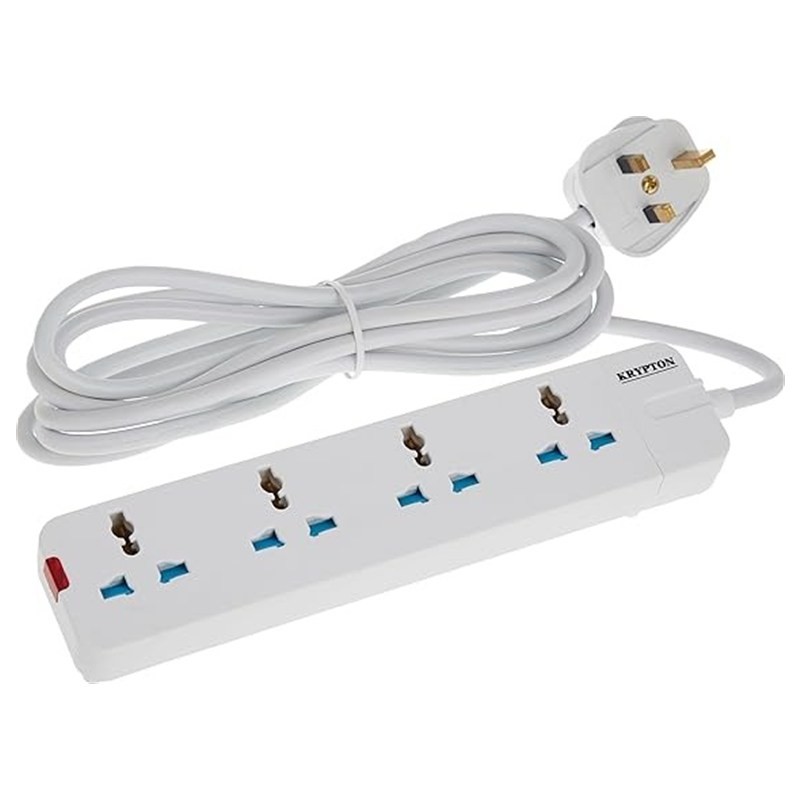Krypton KNES5078 4-Way Extension Socket with 3m Cable