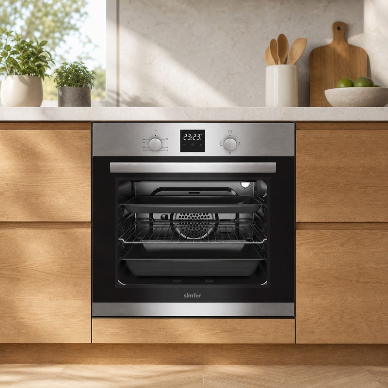 SIMFER B6106CERIM 60cm Built-In Electric Oven 58L - Black and Inox