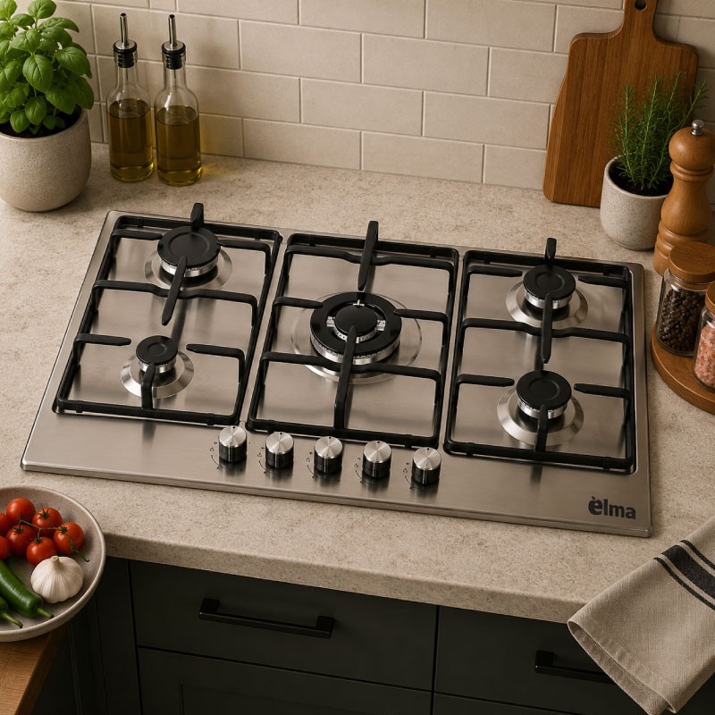 ELMA ELM-HD957 Built-in Gas Hob 90cm with 5 Burners - Stainless Steel