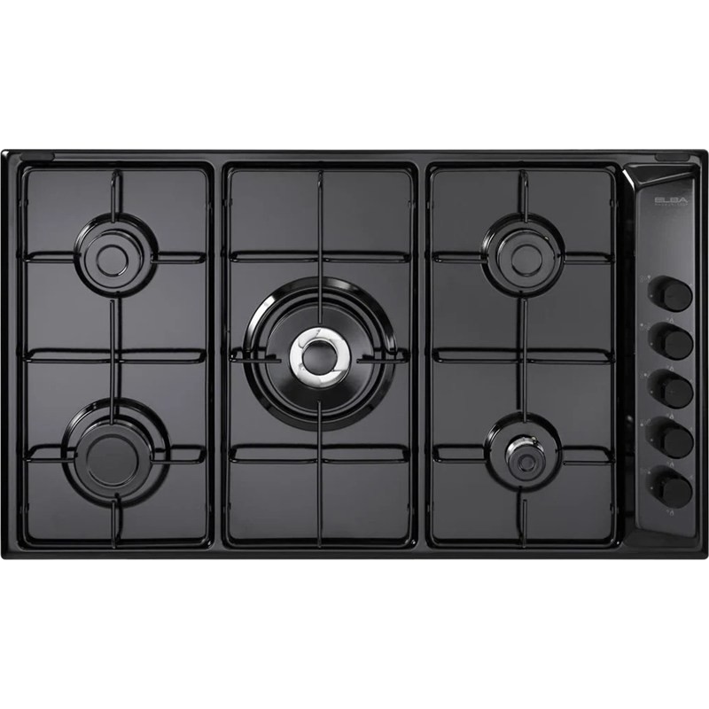 ELBA EN90-540 BKD 90cm 5-Burner Black Built-In Gas Hob
