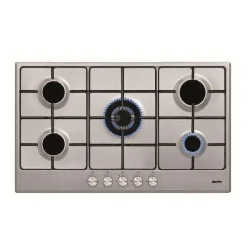 Simfer H9511 VGRM 90cm 5-Burner Inox Built-In Gas Hob