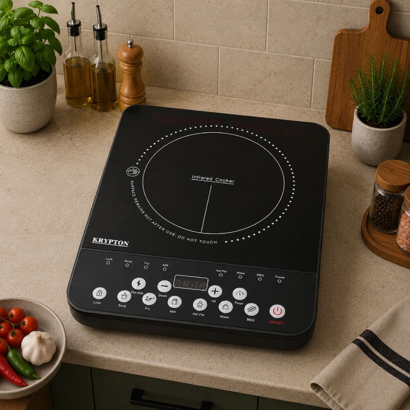 KRYPTON KNIC6150 Single Ceramic Hot Plate 2000W - Black
