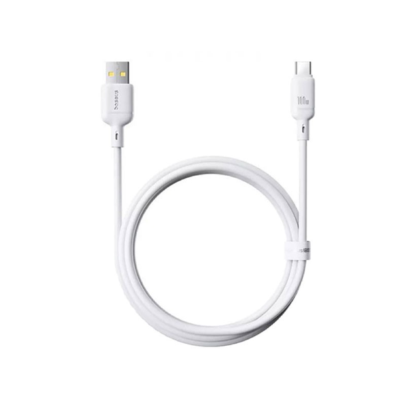 OS-Baseus Silky Series Fast Charging Cable USB to Type-C 100W 1m Moon White