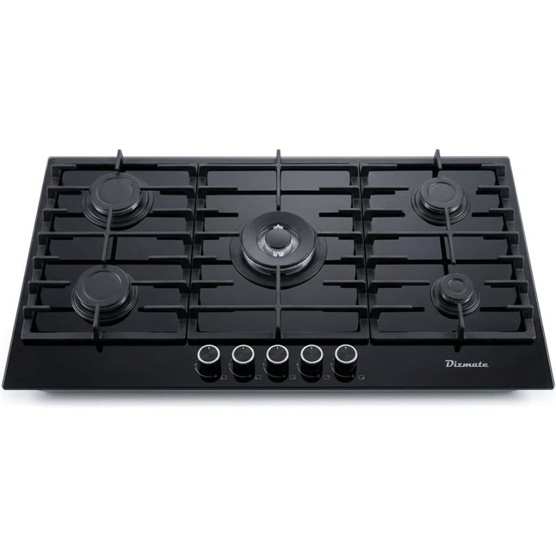 Blumatic BLH905CBG 90 cm 5-Burner Built-in Gas Hob Black Glass