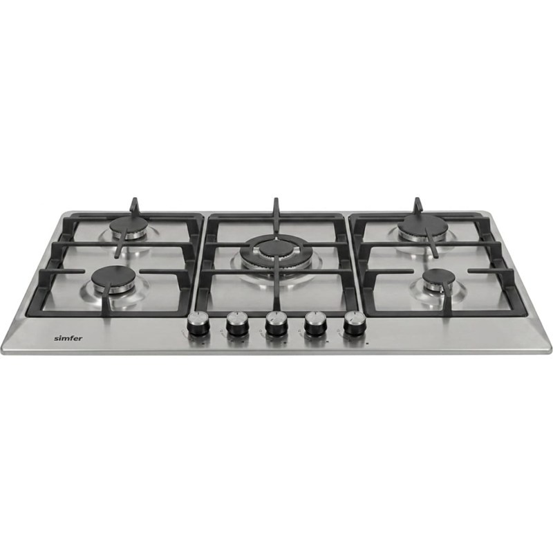 Simfer H9505QGWIN 90cm 5-Burner Stainless Steel Built-In Gas Hob