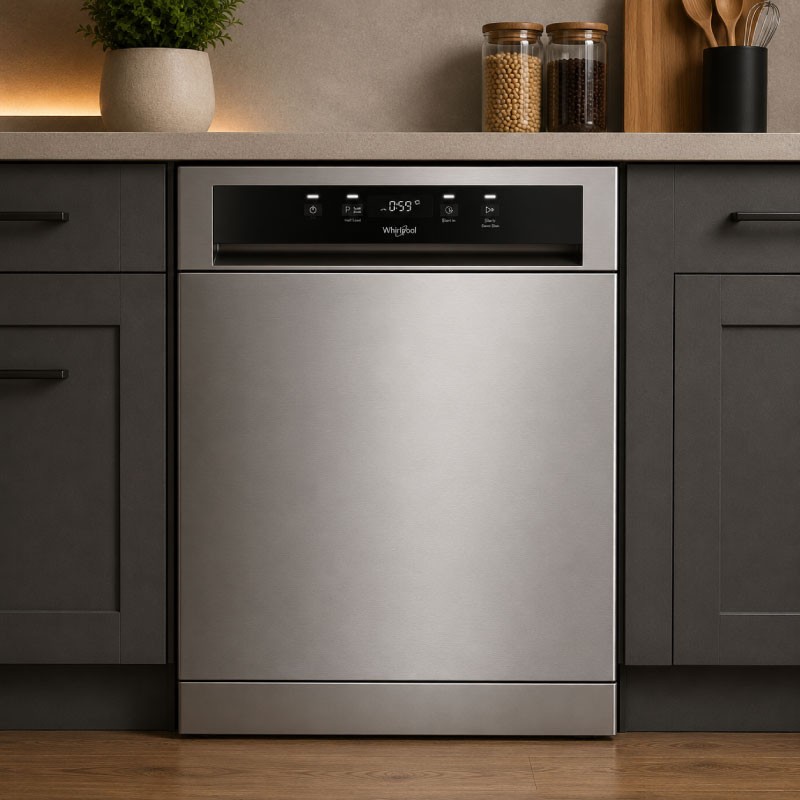 WHIRLPOOL WBC3C34PFX Built-in Dishwasher 14 Place Settings 8 Programs - Stainless Steel