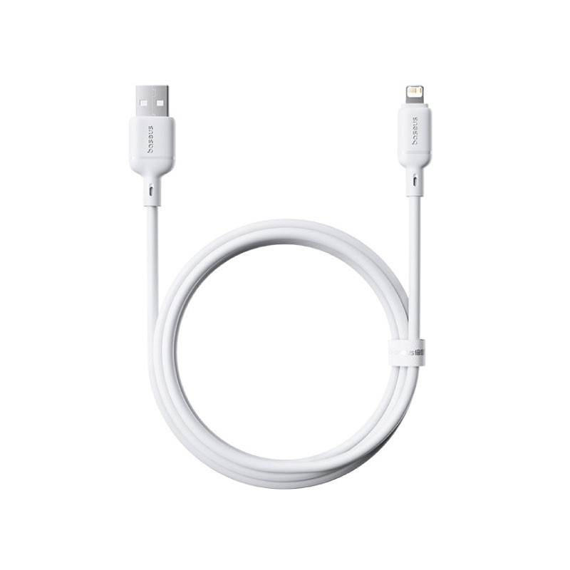 OS-Baseus Silky Series Fast Charging Cable USB to iP 2.4A 2m Moon White
