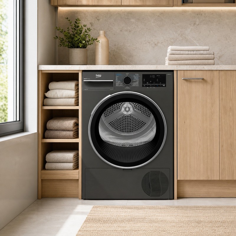 BEKO B5T69254MG 9kg Heat Pump Dryer with 15 Programs - Silver