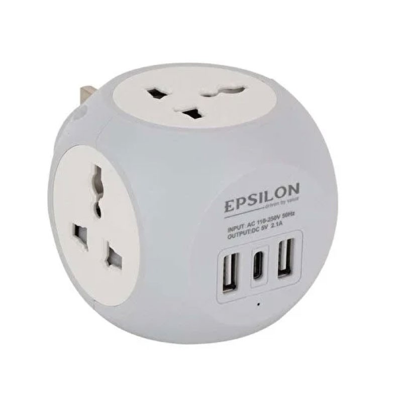 EPSILON EPSES220 3250W Universal Adapter with USB & Type-C