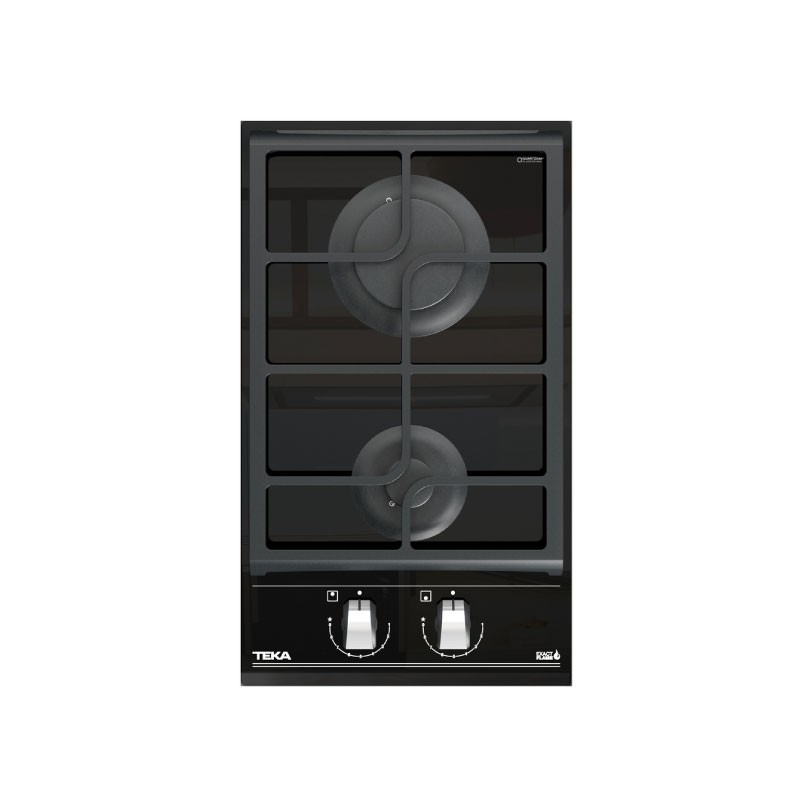طباخ غاز بلت إن تيكا GZC 32300 XB مقاس 30 سم شعلة مزدوجة زجاج أسود ExactFlame