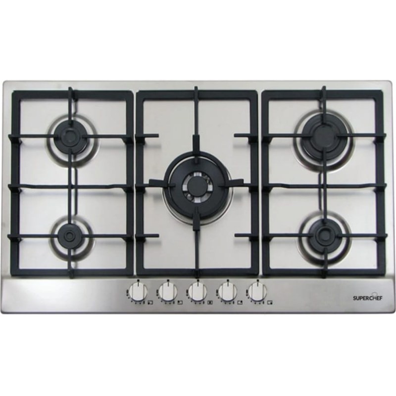 Super Chef SPBH10-CTSF-W95X 90cm 5-Burner Stainless Steel Gas Hob