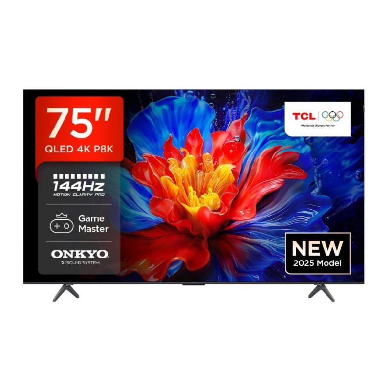 TCL 75P8K 75-Inch QLED 4K Google TV 144Hz