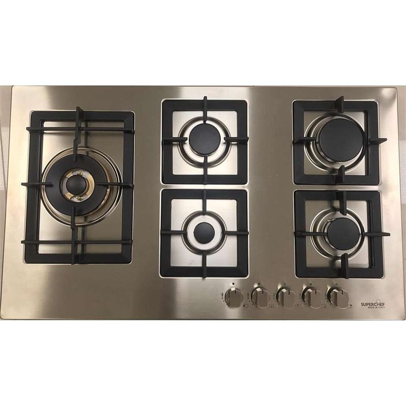 Super Chef CTSFSB-J95X 90cm 5-Burner Black Built-In Gas Hob