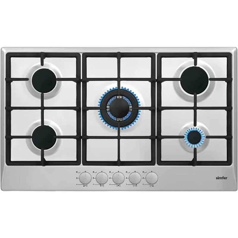 Simfer H9505 CGRM 90cm 5-Burner Inox Built-In Gas Hob