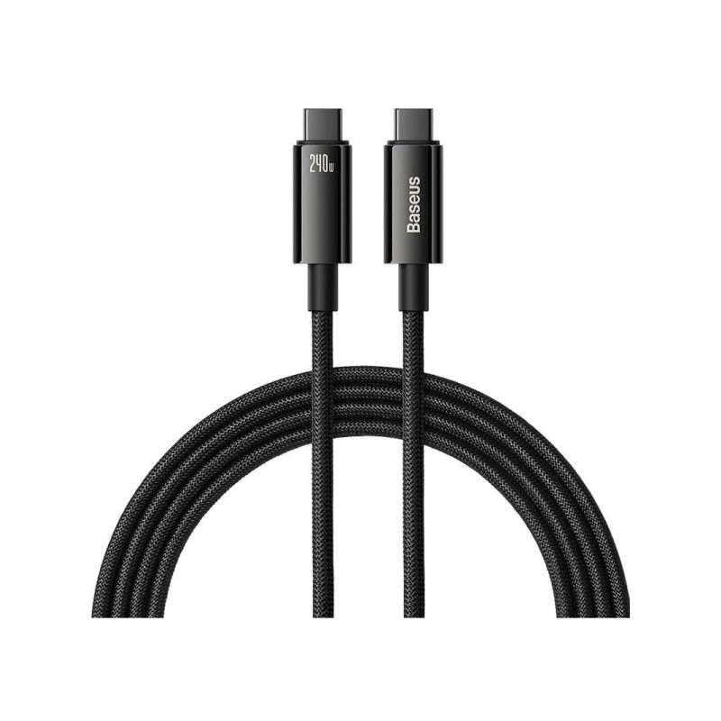 Baseus Tungsten Gold Fast Charging Data Cable Type-C to Type-C 240W 3m Black
