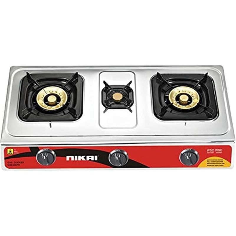 Nikai NG845SFN 3-Burner Stainless Steel Gas Stove