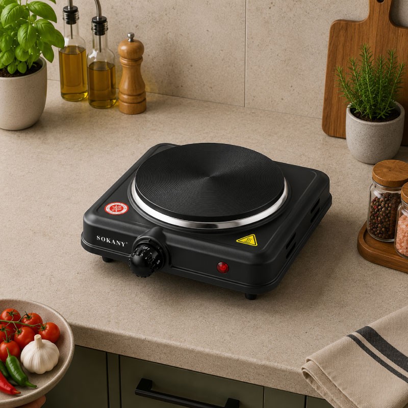 SOKANY SK-5109 Single Electric Hot Plate 1500W - Black