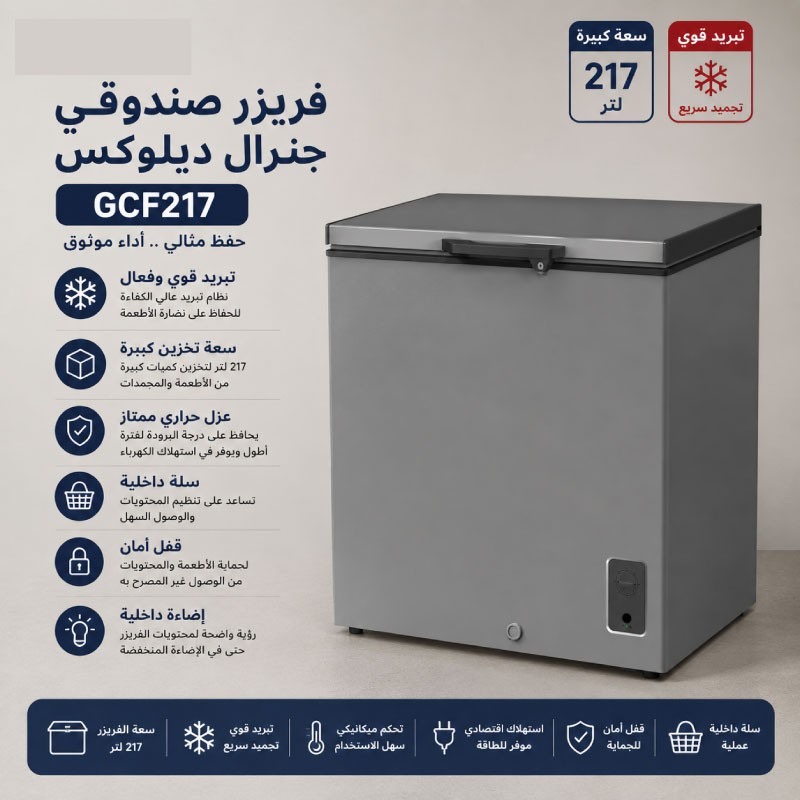 GENERAL Deluxe GCF217 Chest Freezer 200L