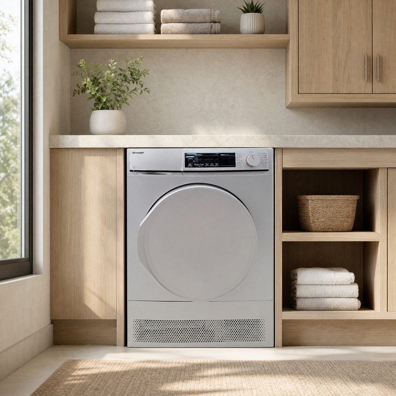 SHARP KD-FCS910DZ-S 9kg Condenser Dryer with 15 Programs - Silver