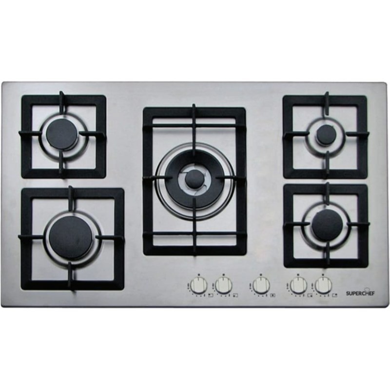 Super Chef SPBH10-CTSFB-J95X 90 cm 5-Burner Built-in Gas Hob Stainless Steel