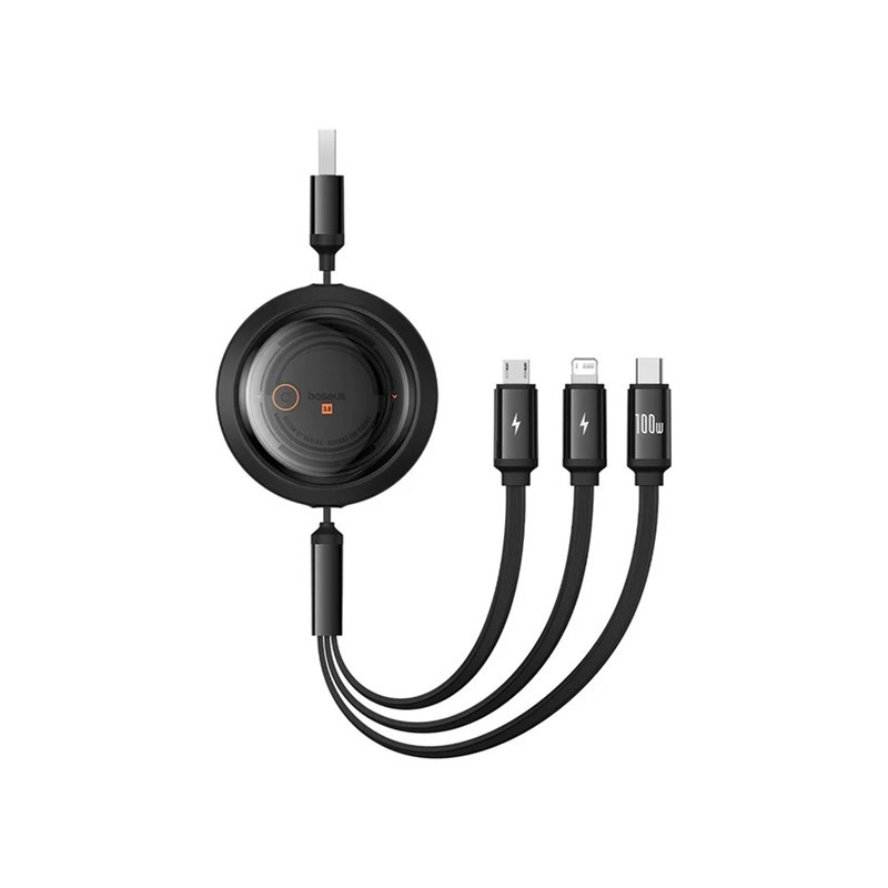 Baseus Free2Draw Mini Retractable Charging Cable Type-C to Type-C 100W 1m Moon White