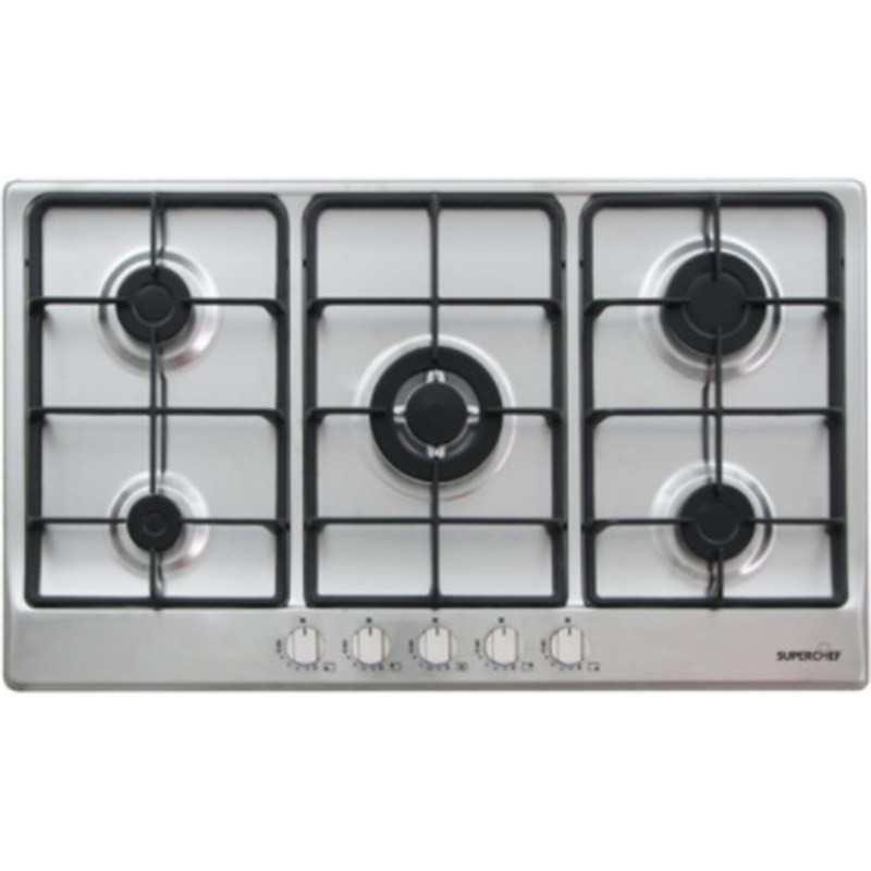 Super Chef CTSL-M95X 90cm 5-Burner Stainless Steel Built-In Gas Hob