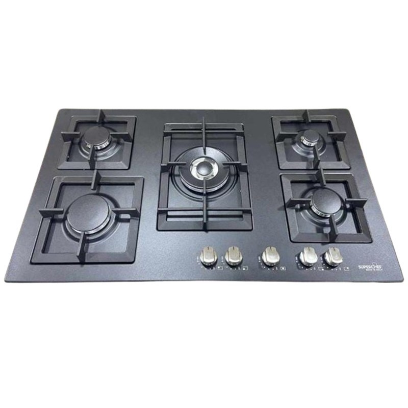 Super Chef SPBH10-CTSFBB-J95B 90 cm 5-Burner Built-in Gas Hob Black
