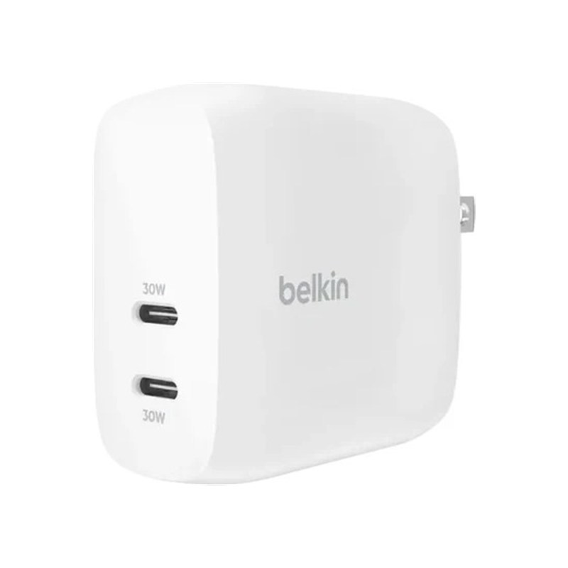 Belkin BoostCharge Pro WCB010VFWH 60W Dual USB-C Wall Charger White