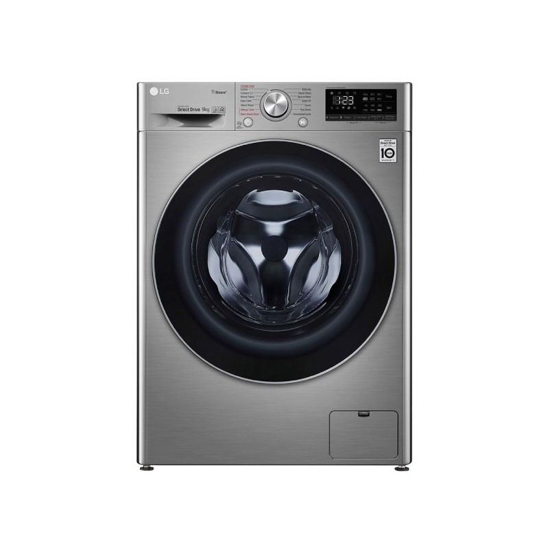 LG F4V5VYP2T 9kg 1400RPM AI DD Steam ThinQ Front Load Washing Machine Silver