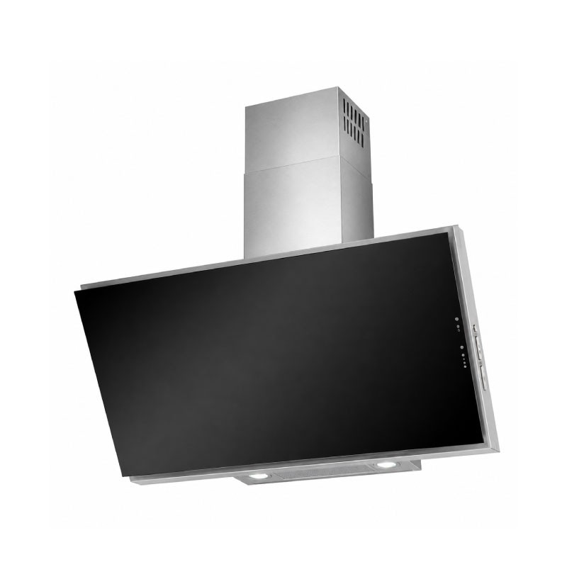 Airforce F 162 90 BKLAS 90 cm Stainless Steel & Black Glass Cooker Hood