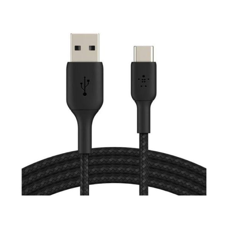 كابل بلكين BoostCharge CAB002BT1MBK USB-A إلى USB-C مضفر بطول 1 متر أسود